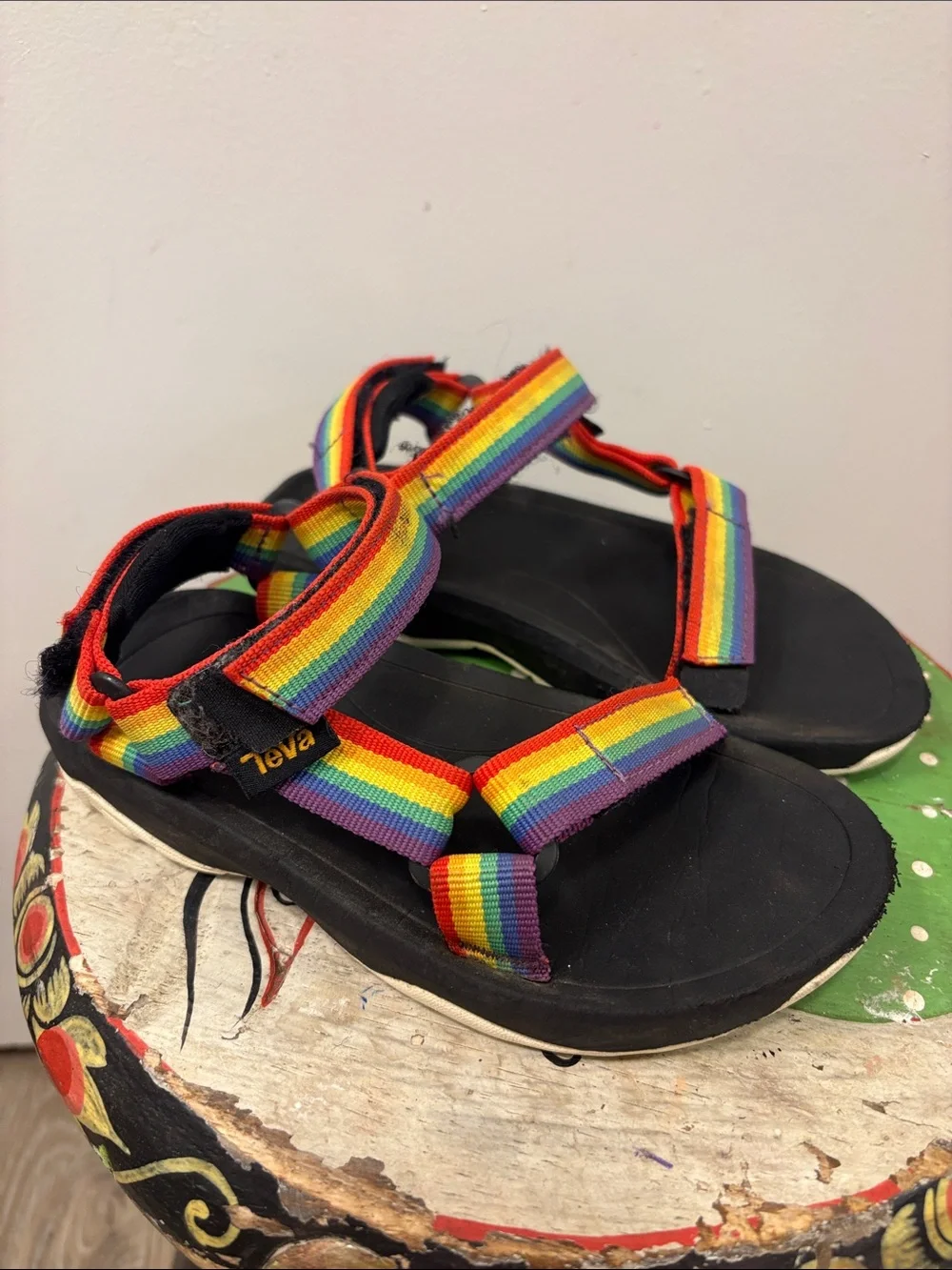 Teva Kids Rainbow Strap Sandals - Black